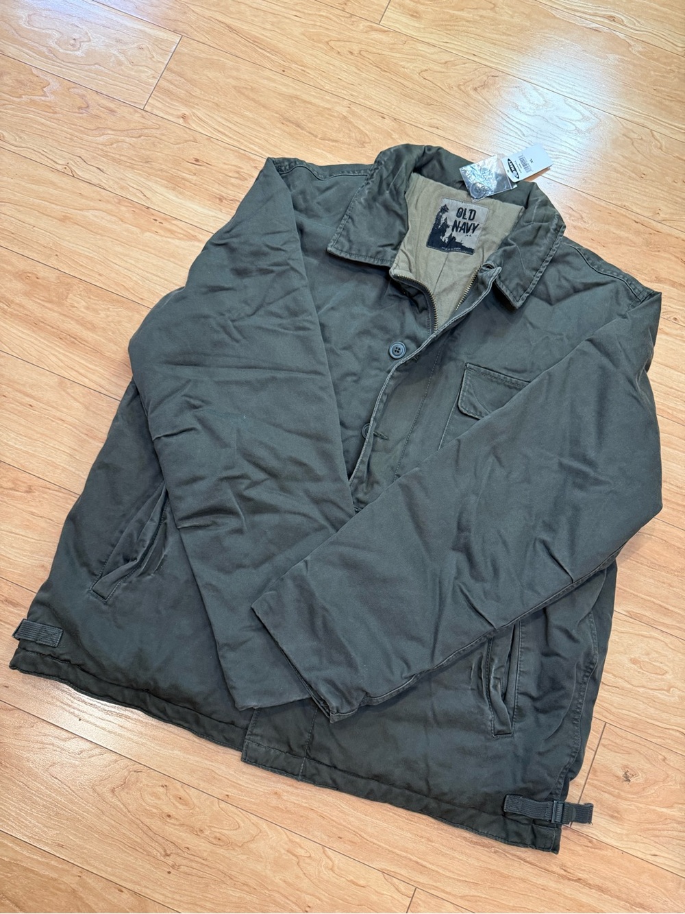 Old Navy Men’s XL Olive Green Field Jacket Military Utility Coat NWT Cotton